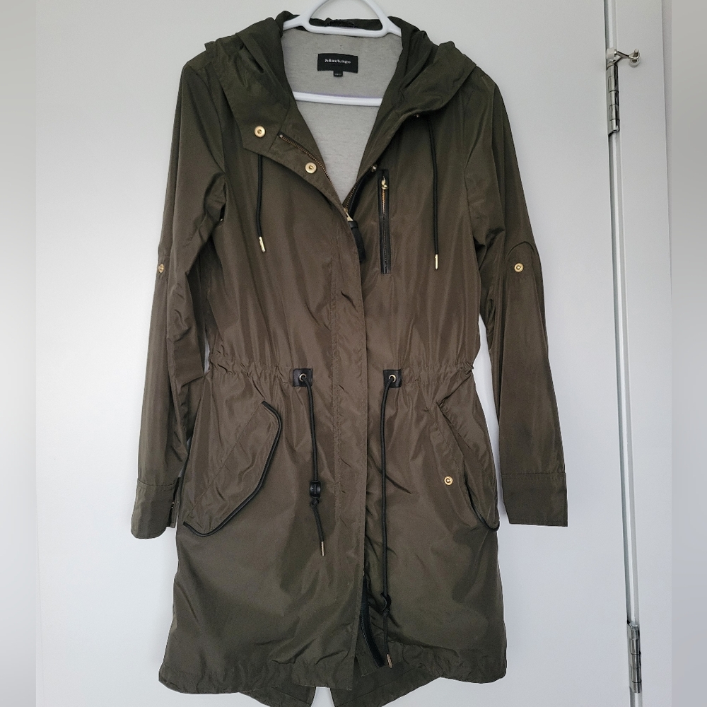 Mackage Franki Hooded Fishtail Parka Rain Jacket Green